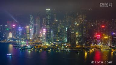在<strong>香港城市</strong>景观港口间隔拍摄